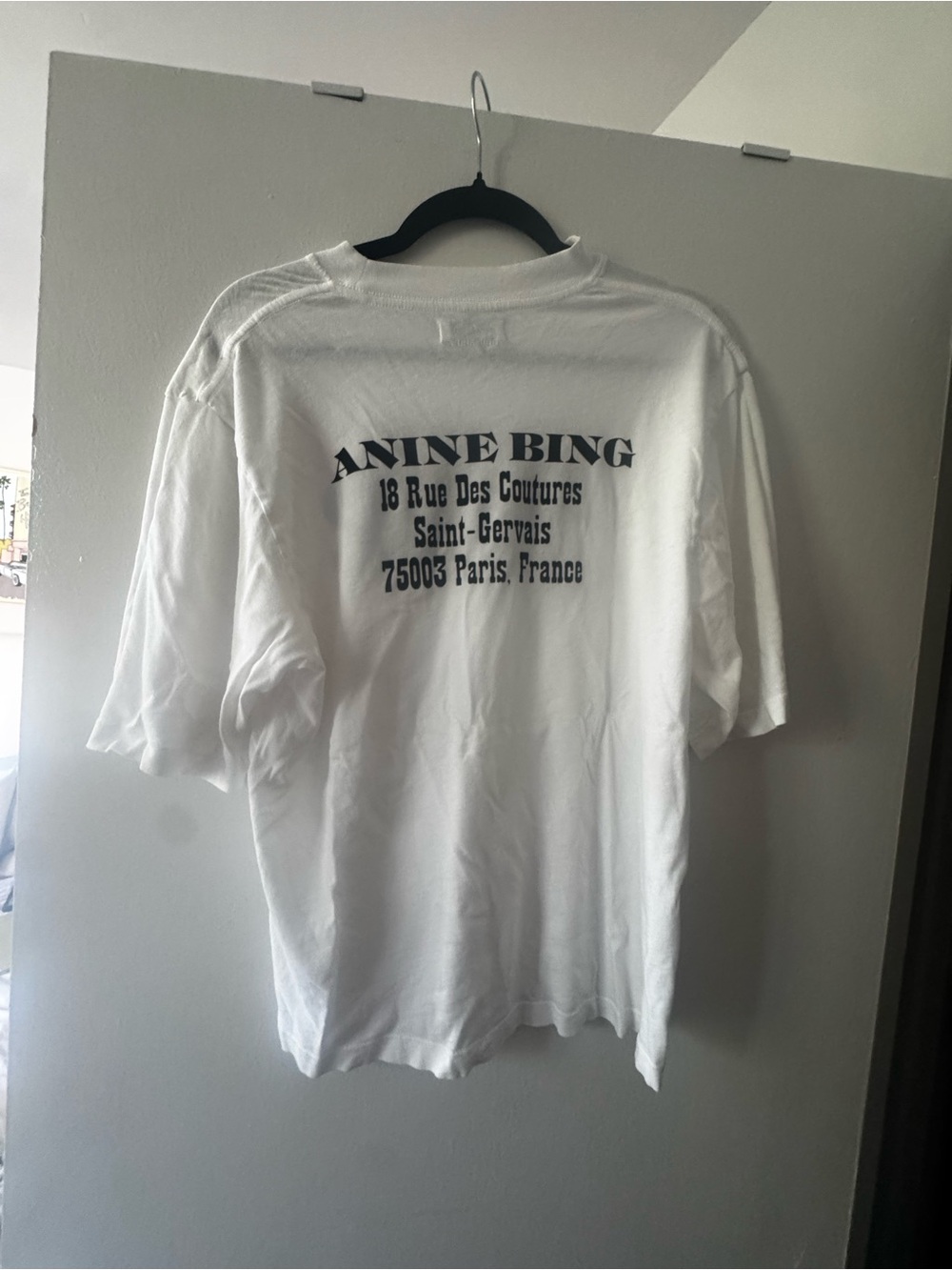 Anine Bing White 'Paris' Graphic Short Sleeve Tee - Picture 2 of 2